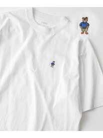 【SALE／10%OFF】USAコットンワンポイントベア刺繍Tシャツ coen コーエン トップス カットソー・Tシャツ ホワイト ブラック【RBA_E】[Rakuten Fashion]