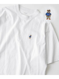 USAコットンワンポイントベア刺繍Tシャツ coen コーエン トップス カットソー・Tシャツ ホワイト ブラック[Rakuten Fashion]