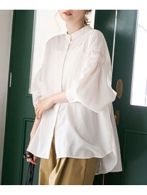 【SALE／20%OFF】ピンタックバンドカラーブラウス coen コーエン トップス シャツ・ブラウス グレー ベージュ ブルー ホワイト【RBA_E】[Rakuten Fashion]