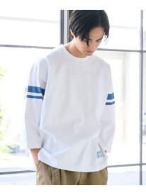 【SALE／30%OFF】Repurヘビーコットン七分袖フットボールTシャツ【抗菌性,消臭性】 coen コーエン トップス カットソー・Tシャツ グレー ホワイト ネイビー【RBA_E】[Rakuten Fashion]