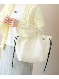 coen(コーエン)ロゴ刺繍 メッシュパフ2wayトートバッグ(Mサイズ) coen コーエン バッグ ショルダーバッグ ブラック ホワイト グレー ベージュ[Rakuten Fashion]