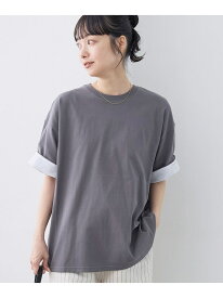 【SALE／50%OFF】袖裏配色 ロゴ刺繍Tシャツ coen コーエン トップス カットソー・Tシャツ ブラウン グレー ホワイト ピンク【RBA_E】[Rakuten Fashion]