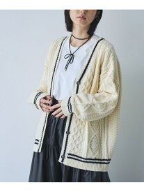 【SALE／46%OFF】ケーブル編みVネックラインカーディガン coen コーエン トップス カーディガン ネイビー ホワイト【RBA_E】[Rakuten Fashion]