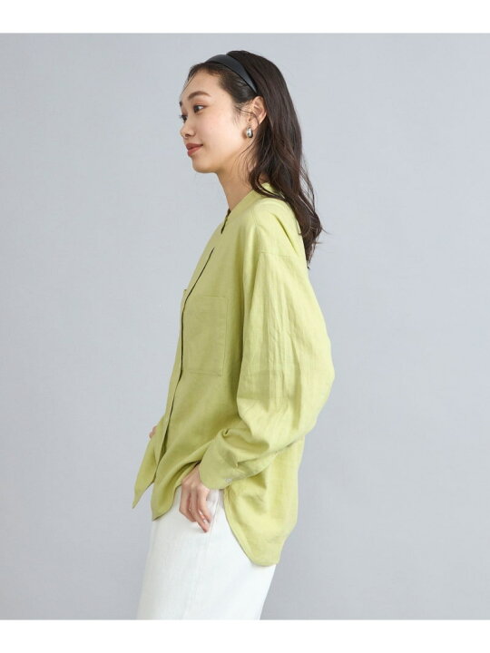 楽天市場】【SALE／50%OFF】接触冷感リネンレーヨンバンドカラーシャツ 