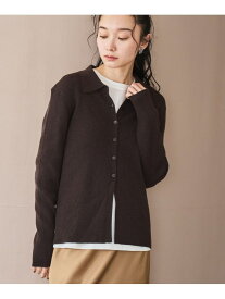 【SALE／35%OFF】ウール混 襟付きリブニットカーディガン【YouTube紹介アイテム】 coen コーエン トップス カーディガン ブラウン ブラック【RBA_E】[Rakuten Fashion]
