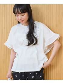 【SALE／55%OFF】布帛ドッキング 袖フリルカットソー coen コーエン トップス カットソー・Tシャツ ホワイト レッド グレー ブラック【RBA_E】[Rakuten Fashion]