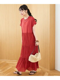 【SALE／50%OFF】フレンチスリーブ クリンクルティアードワンピース coen コーエン ワンピース・ドレス ワンピース ブラック ワインレッド【RBA_E】[Rakuten Fashion]