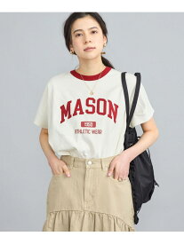 MASON(メイソン)別注フットボールロゴTシャツ coen コーエン トップス カットソー・Tシャツ ホワイト ネイビー[Rakuten Fashion]