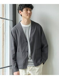 【SALE／55%OFF】ハイブリッドリネン ノーカラージャケット【吸水速乾・防シワ・UVカット】 coen コーエン ジャケット・アウター ノーカラージャケット ネイビー グレー【RBA_E】[Rakuten Fashion]