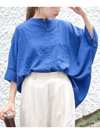 【SALE／45%OFF】【接触冷感】リネンレーヨンドルマンバンドカラーシャツ coen コーエン トップス シャツ・ブラウス ブラウン ホワイト【RBA_E】[Rakuten Fashion]