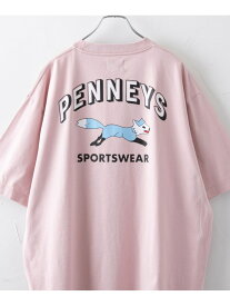 Penneys(ぺニーズ)別注ビッグロゴTシャツ coen コーエン トップス カットソー・Tシャツ ホワイト ピンク[Rakuten Fashion]