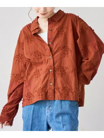 【SALE／55%OFF】3D刺繍ロングスリーブシャツ coen コーエン トップス シャツ・ブラウス グレー ホワイト ベージュ【RBA_E】[Rakuten Fashion]