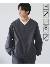 【SALE／30%OFF】ハイカーテックノーカラージャケット【防シワ/ストレッチ/撥水/ウォッシャブル】 coen コーエン ジャケット・アウター ノーカラージャケット ブラック グレー ブラウン【RBA_E】【送料無料】[Rakuten Fashion]