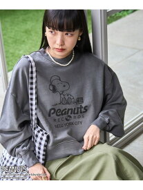 【SALE／60%OFF】PEANUTS(ピーナッツ)コラボピグメント裏毛クルーネックスウェット coen コーエン トップス スウェット・トレーナー ブルー ホワイト グレー オレンジ グリーン パープル【RBA_E】[Rakuten Fashion]