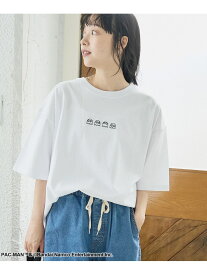 【PAC-MAN(パックマン)別注】GHOSTデザイン 天竺刺繍BIGTシャツ coen コーエン トップス カットソー・Tシャツ ベージュ ホワイト ブラック[Rakuten Fashion]