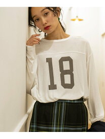 【SALE／25%OFF】レーヨンナンバリングフットボールTシャツ coen コーエン トップス カットソー・Tシャツ ホワイト グレー【RBA_E】[Rakuten Fashion]