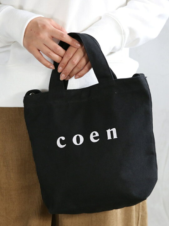 楽天市場 Sale 25 Off Sサイズ Coen2wayロゴトートバッグ Coen コーエン バッグ トートバッグ ブラック ホワイト Rba E Rakuten Fashion Coen