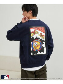 【SALE／60%OFF】MLB別注 花札バックプリント クルーネックスウェット coen コーエン トップス スウェット・トレーナー ホワイト ネイビー オレンジ ブラック グリーン【RBA_E】[Rakuten Fashion]