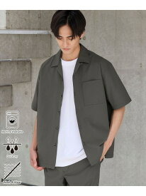 【SALE／30%OFF】エンボス加工ビンテージライクオープンカラーシャツ ー吸水速乾ー coen コーエン トップス シャツ・ブラウス ホワイト グレー ベージュ ブラック【RBA_E】[Rakuten Fashion]