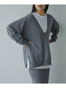 �ySALE�^40%OFF�zKNIT Vneck V/S RONEL �R�[�G�� �g�b�v�X �j�b�g �u���b�N �O���[�yRBA_E�z[Rakuten Fashion]
