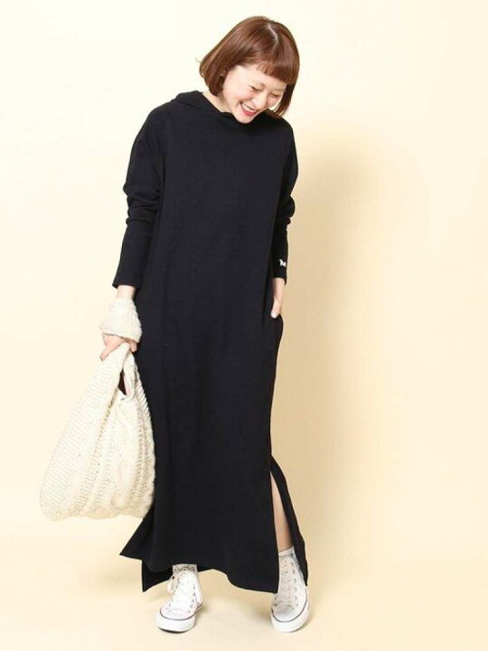 楽天市場 1m フーデッドスウェットロングワンピース Coen コーエン ワンピース 長袖ワンピース ネイビー 送料無料 Rakuten Fashion Coen