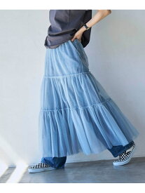 【SALE／46%OFF】2WAYチュールティアードスカート coen コーエン スカート その他のスカート グレー ブルー【RBA_E】[Rakuten Fashion]