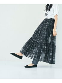 【SALE／46%OFF】チェックプリントチュールティアードスカート coen コーエン スカート ロング・マキシスカート ブラック ホワイト【RBA_E】[Rakuten Fashion]