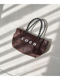 【一部WEBカラー・追加】coen(コーエン) ロゴ ポリキャンバストートバッグ(Mサイズ) coen コーエン バッグ トートバッグ ベージュ ブラウン グリーン オレンジ グレー ブラック ネイビー レッド[Rakuten Fashion]