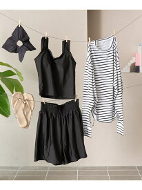 【SALE／50%OFF】【UVカット率90%以上/4点セット/WEB限定/体型カバー】シュシュ付きアソートスイムウエア(インフルエンサー紹介アイテム) coen コーエン 水着・スイムグッズ 水着 オレンジ ベージュ ブラック【RBA_E】【送料無料】[Rakuten Fashion]
