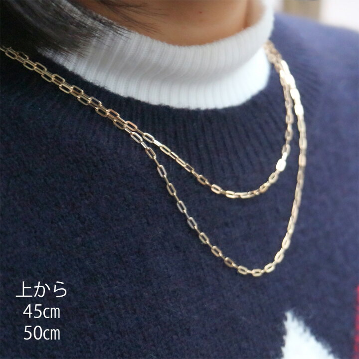楽天市場】18金 長小豆 あずき 小豆 ロング ケーブル ネックレス 2.2mm 
