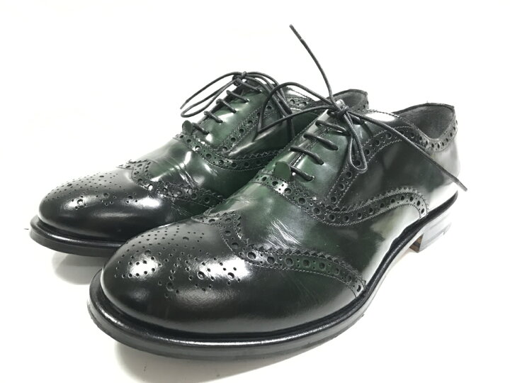楽天市場】超美品【ポリーニ Pollini】 ムラ加工 フルブローグ 外羽根 
