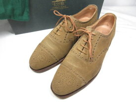 超美品【クロケット&ジョーンズ CROCKETT&JONES】WESTFIELD スエード ドレスシューズ 紳士靴 (メンズ) size5E 茶系 ◎18MZA3118◎【中古】