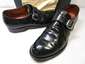 美品 【ALDEN オールデン】 1879 コードバン プレーントゥ モンクストラップシューズ 紳士靴 (メンズ) size8.5D 黒 ■18MZA4517■【中古】