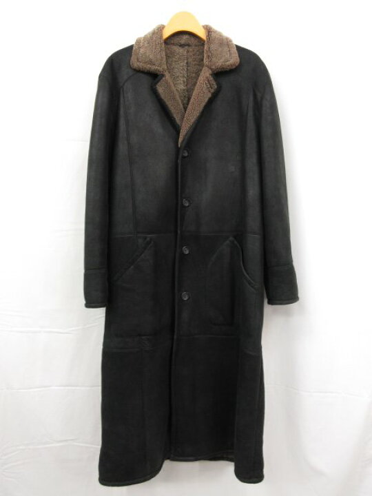 中古】定価13万円 TONYCOHEN ムートンコート ブラック ムートン ロング 