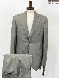未使用【ブリオーニ Brioni】RG9U0P PA40A 0000 極上シルク×カシミア×リネン素材 2B スーツ(メンズ)48C/50 グレージュ系 織柄★35HRB0022【中古】