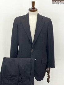 超美品【キートン キトン Kiton】最高級 DIAMANTE BLU 3B段返り 織柄 Super150’s スーツ (メンズ) 48/R7 チャコールグレー ★35MSB0281★【中古】