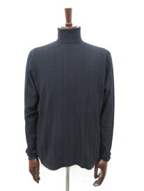 美品 【エンポリオアルマーニ EMPORIO ARMANI】 リブ編み ハイゲージ タートルネックニット (メンズ) sizeM 紺 6Z1MXC 1MQPZ ●29MN4670●　【中古】