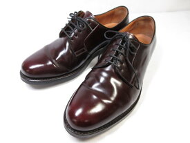 美品 【ヤンコ YANKO】14965 プレーントゥ 外羽根 ドレスシューズ 紳士靴 (メンズ) size5.5 バーガンディ系 ■18MZA4340■　【中古】