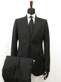 【ジョンガリアーノ JOHN GALLIANO】 シングル1ボタン 黒無地 スーツ (メンズ) size44 ブラック 冠婚葬祭 イタリア製 ■27RMS7546　【中古】