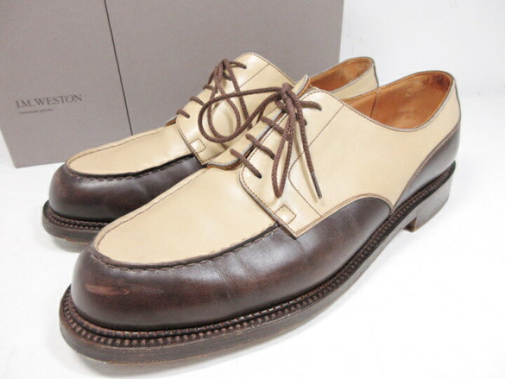 楽天市場 Jmウエストン J M Weston 364 ゴルフ コンビレザーシューズ 紳士靴 メンズ Size10e ベージュ ブラウン 8mz0997 中古 クール ヴェール 楽天市場店