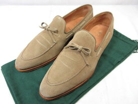 超美品【クロケット&ジョーンズ CROCKETT&JONES】 BEAMSF別注 REDBOURN リボン付きローファー スリッポン 靴 (メンズ) 8E 茶 ●18MZA4173●　【中古】