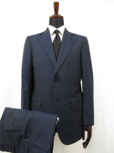 超美品 Premium シルク混 濃紺 2ボタン スーツ (メンズ) size7