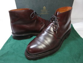 美品 【クロケット＆ジョーンズ CROCKETT&JONES】 CHEPSTOW チャッカブーツ プレーントゥ 靴 (メンズ) 6.5E バーガンディー ■18MZA4561■【中古】