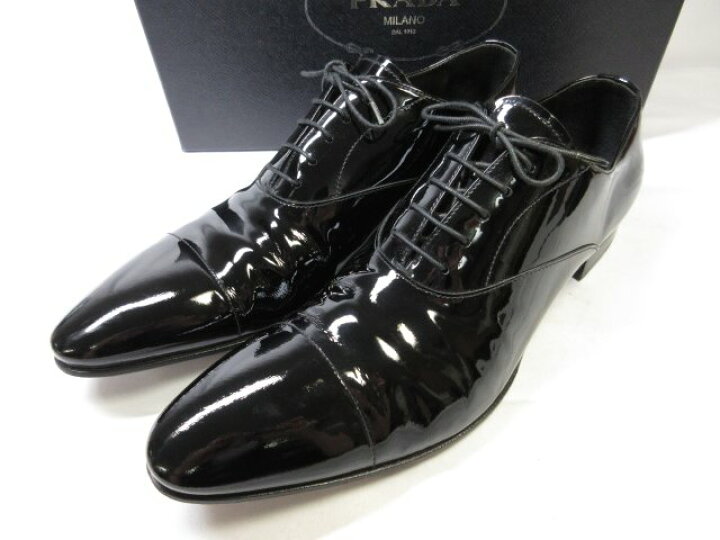 楽天市場】超美品 【プラダ PRADA】 パテントレザー キャップトゥ 内 