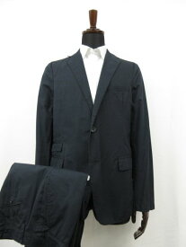 【マルセルラサンス MARCEL LASSANCE】 シングル2ボタン コットンスーツ (メンズ) size50 ネイビー 無地 伊製 117-91-0208 ■28RMS8058■【中古】