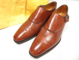 美品【ジョンロブ JOHN LOBB】VALE ベイル プサイドストラップシューズ 靴 (メンズ) size6.5D8000 チェスナットミスティ ★8MZA1334★　【中古】