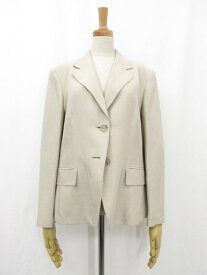 【MAX MARA マックスマーラ】10412181 リネン×シルク混 ジャケット (レディース) size44 ベージュ系 伊製 ◎17LJ1155◎　【中古】