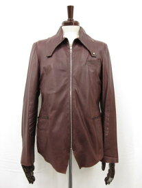 【ポールスミス Paul Smith】MK.113223 羊革 ラムレザージャケット ブルゾン (メンズ) sizeL 赤みブラウン ボルドー系 ■17MB3325■　【中古】