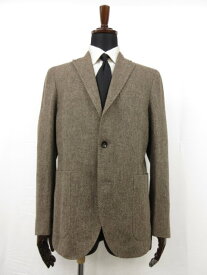 極美品 【ボリオリ BOGLIOLI】 DOVER カシミア混 シングル3ボタン段返り ジャケット (メンズ) size48R ブラウン系 織柄 T2902E■28MJ8779　【中古】