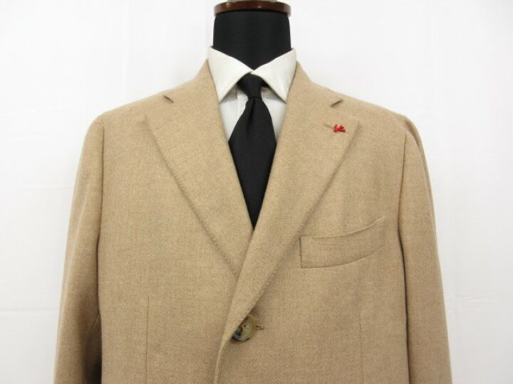 楽天市場】ほぼ未使用【イザイア ISAIA】カシミア混 ラペルピン付 最 